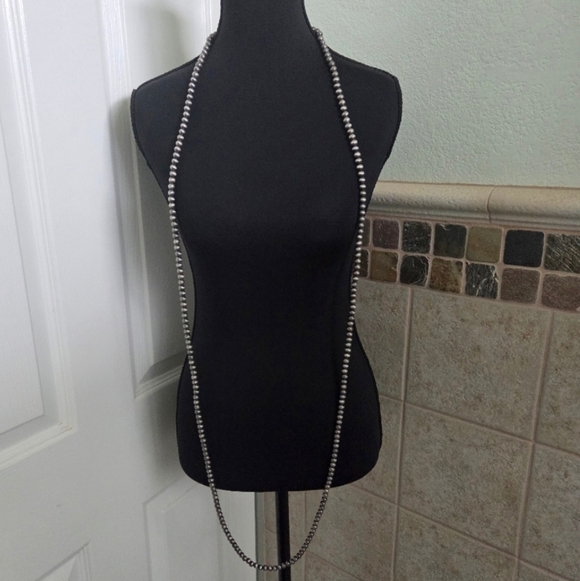 60 Inch Faux Navajo Pearl Necklace Western Boho - Picture 5 of 7